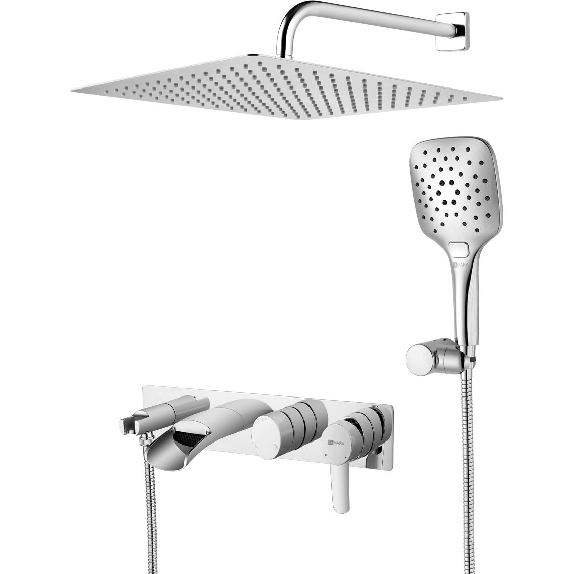Смеситель для ванны и душа встраиваемый с 3-функциональной лейкой Lemark Atlantiss, LM3225C