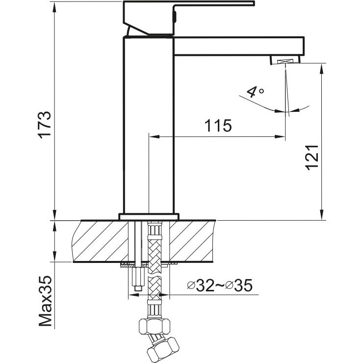 Смеситель для раковины Ahti Kotka, KO201001