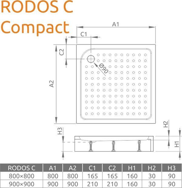 Душевой поддон Radaway Rodos C Compact