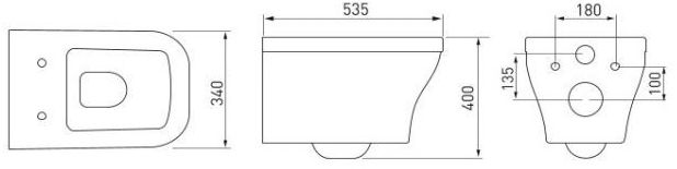 Комплект Berges Novum, кнопка L1 белая, унитаз Strati Rimless, сиденье Strati Slim, 042452