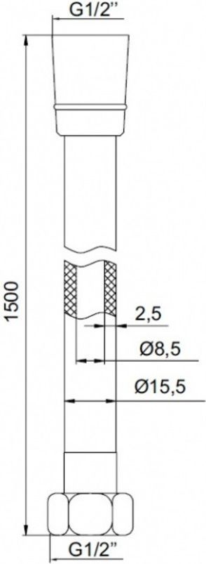 Шланг для душа, черный, ПВХ, 1.5 м, Iddis, 04P15BLi19
