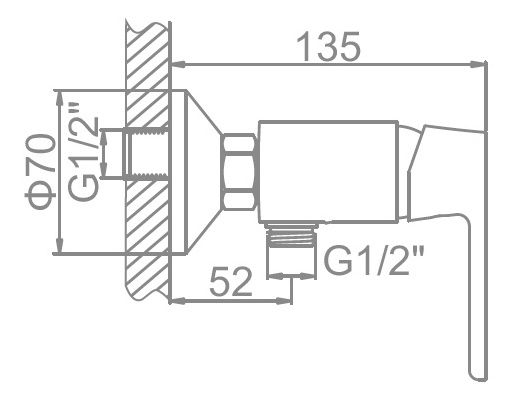 Смеситель для душа Ledeme L2077