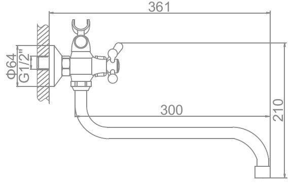 Смеситель для ванны Ledeme L2220