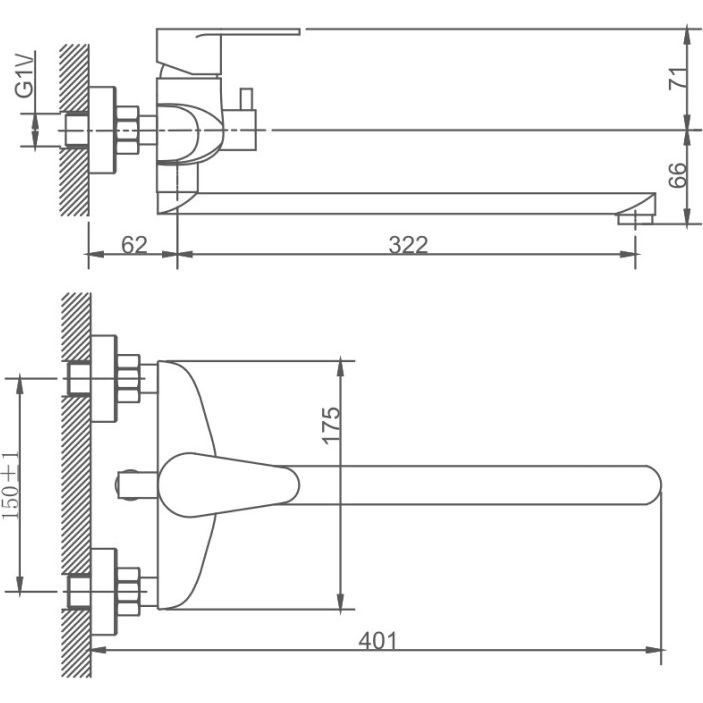 Смеситель для ванны (нержавейка) Haiba HB22801-2