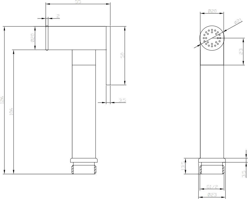 Лейка для биде Omnires, BIDETTA2-RGL