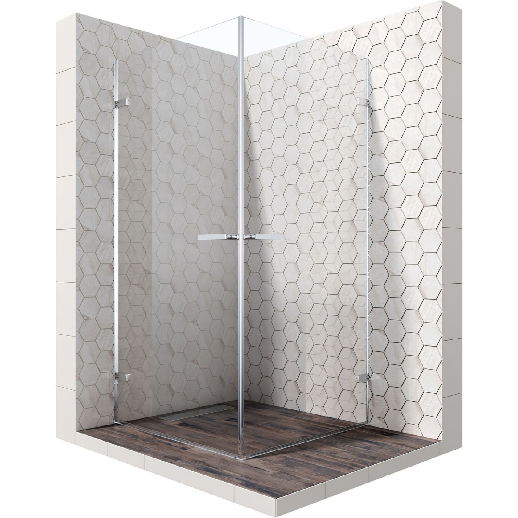 Квадратное душевое ограждение с двумя дверями Ambassador Amber