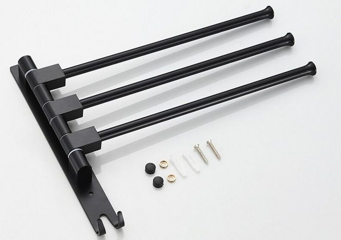 Полотенцедержатель поворотный с 3 крючками (черный) Ledeme L5513