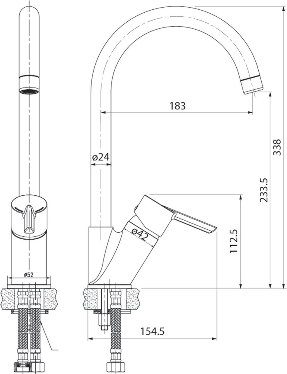 Смеситель для кухни, Iddis Kitchen Line, K11SB0Ji05