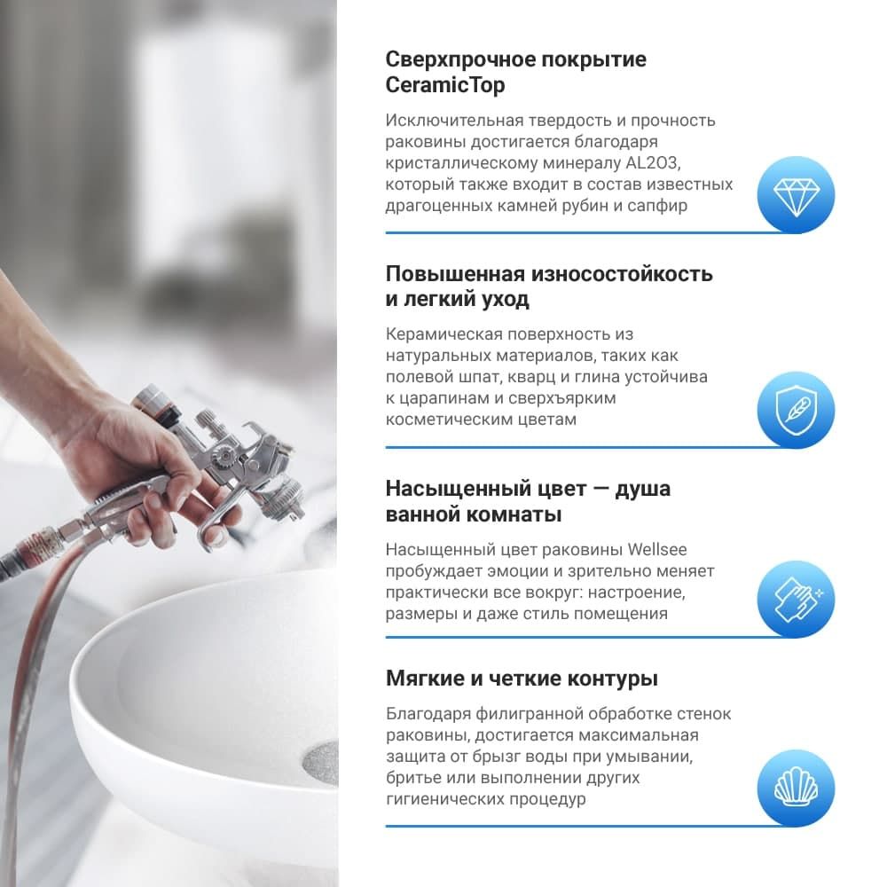 Накладная раковина Wellsee Cerulean 60x43.5, 151001000