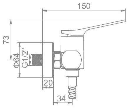 Смеситель для душа Ledeme L2075