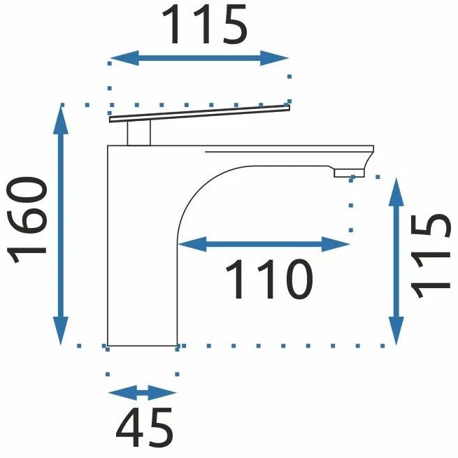 Смеситель для умывальника высокий Rea Berg Chrome, REA-B2036