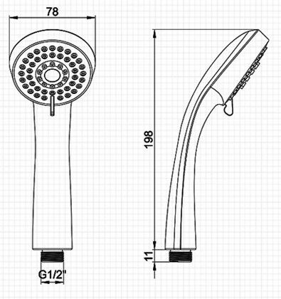 Душевая лейка 3 режима Ledeme L09