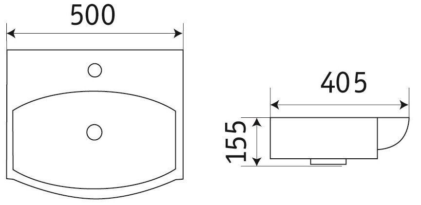 Раковина для ванной Ceramalux 50x40, 78014CMB