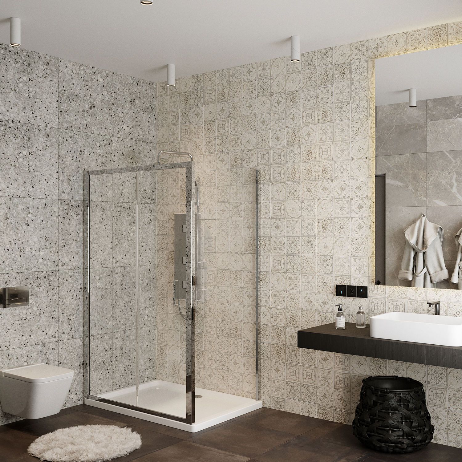 Душевой уголок Roxen Caspia 120x80 прозрачное стекло, 55060-120