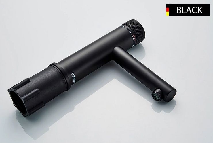 Смеситель для умывальника черный Ledeme L1076B