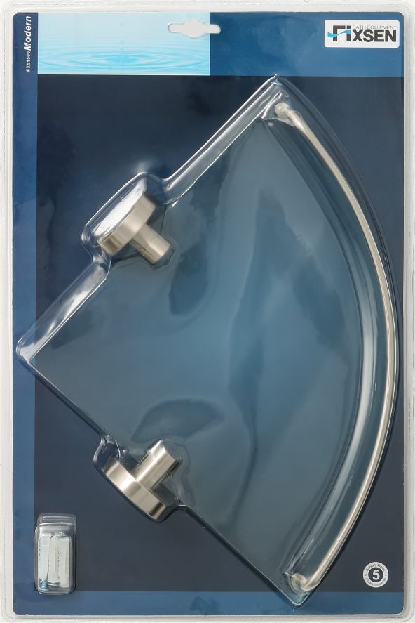 Полка стеклянная угловая Fixsen Modern, FX-51503A