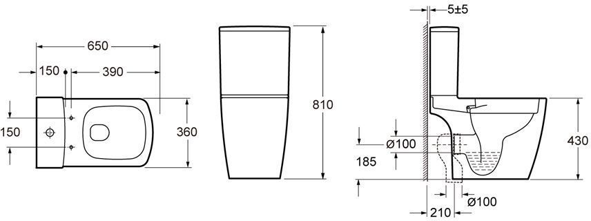 Напольный унитаз Lavinia Boho Aveo Rimless, 330601CR