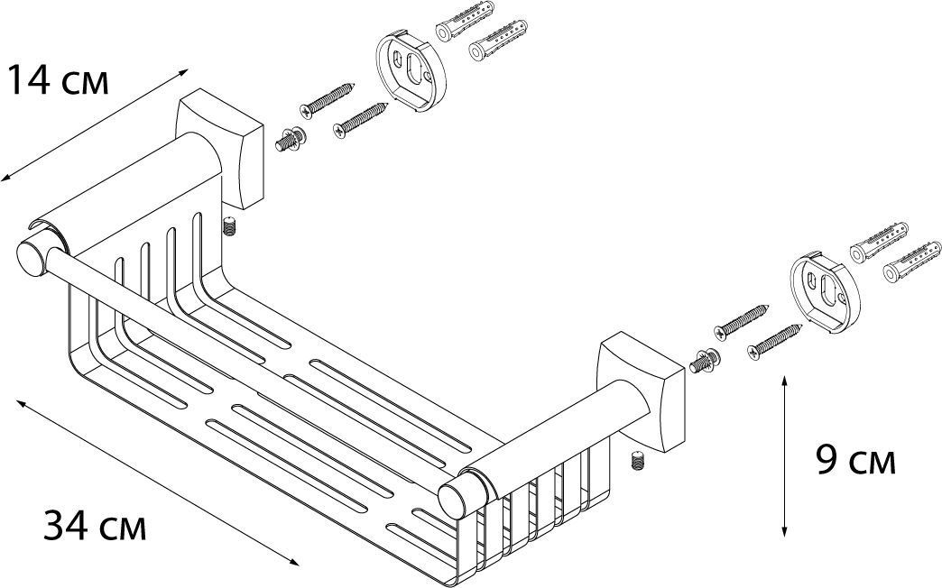Полка универсальная Fixsen Kvadro, FX-61323