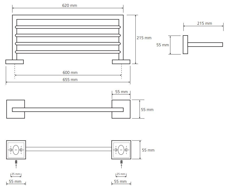 Полочка для полотенец 60 см Bemeta Beta, 132205082
