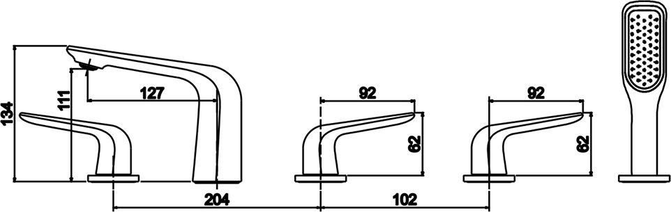 Смеситель для ванны Rose, R1312F