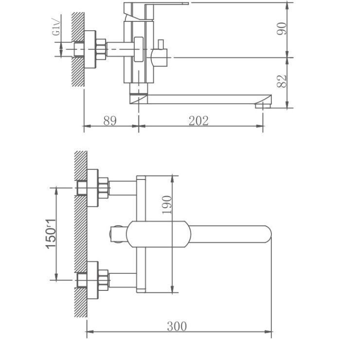 Смеситель для ванны Haiba HB60806