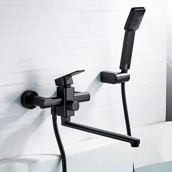 Смеситель для ванны черный Ledeme L2233B