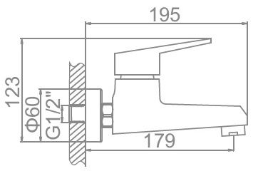 Смеситель для ванны Ledeme L3259