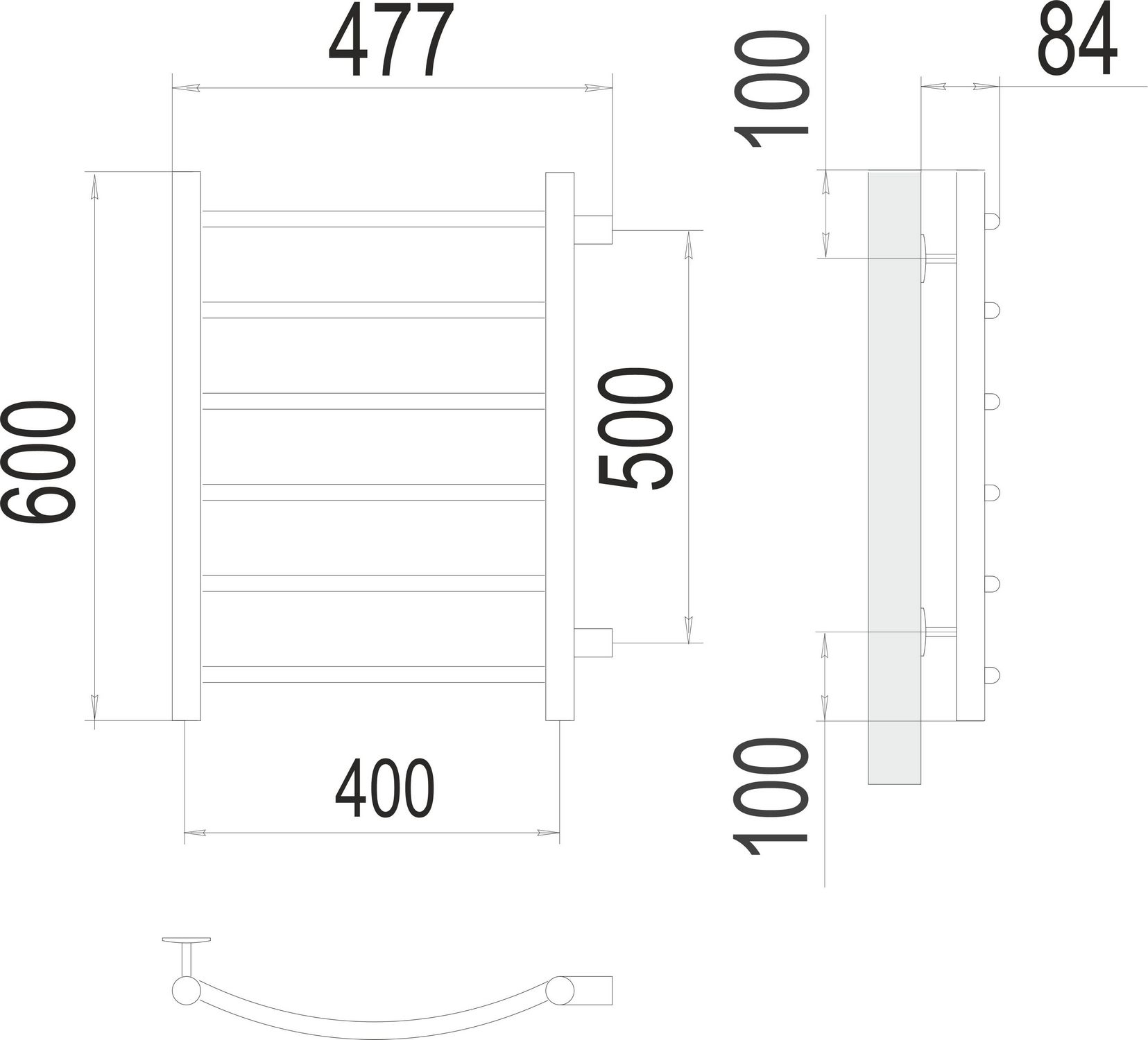 Полотенцесушитель Terminus Классик П6 40x60 БП500