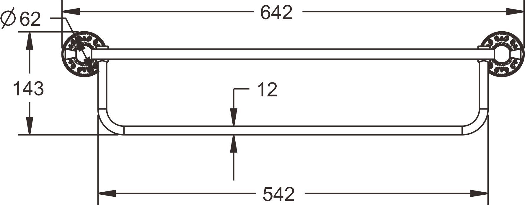 Полотенцедержатель с полкой Rose, RG1008Q