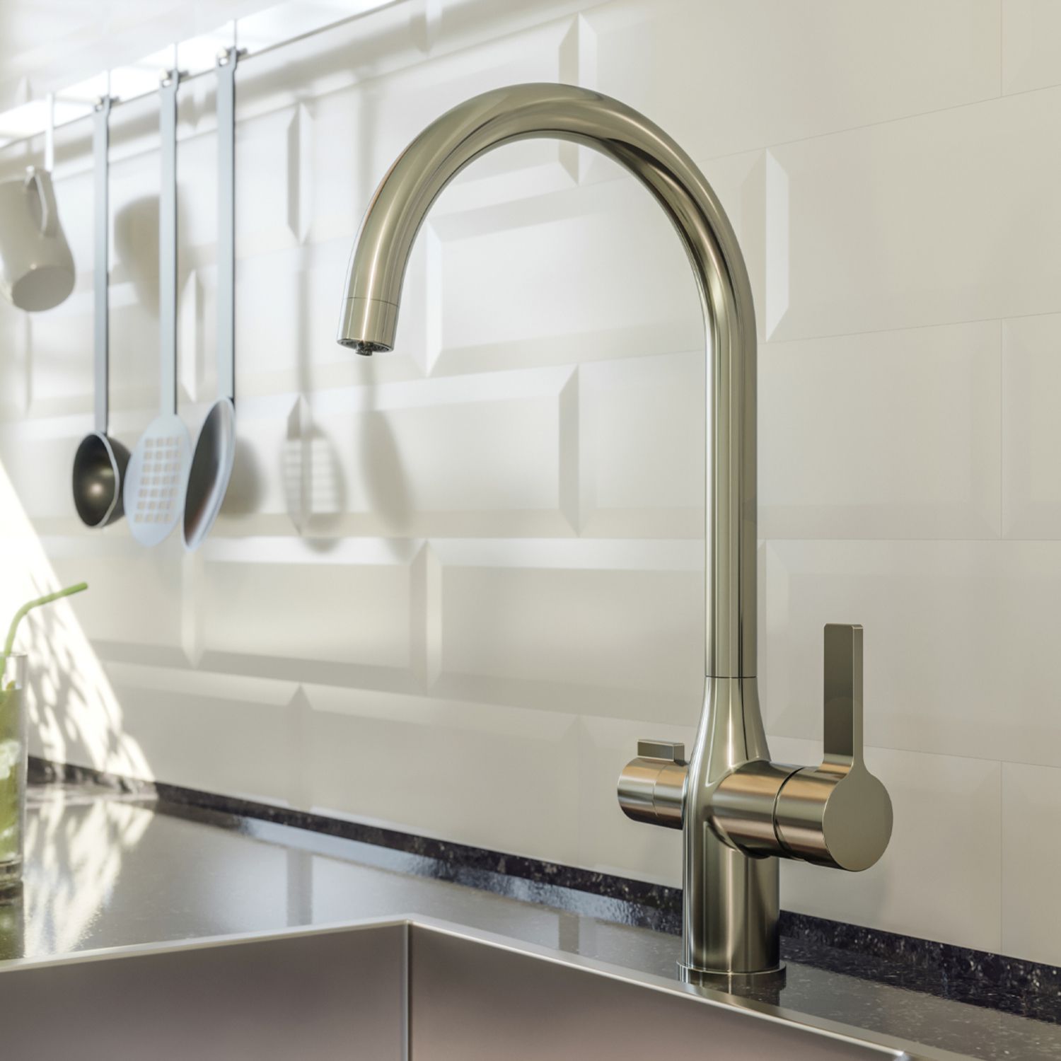 Смеситель для кухни с каналом для фильтрованной воды, Iddis Pure, PURBNFJi05