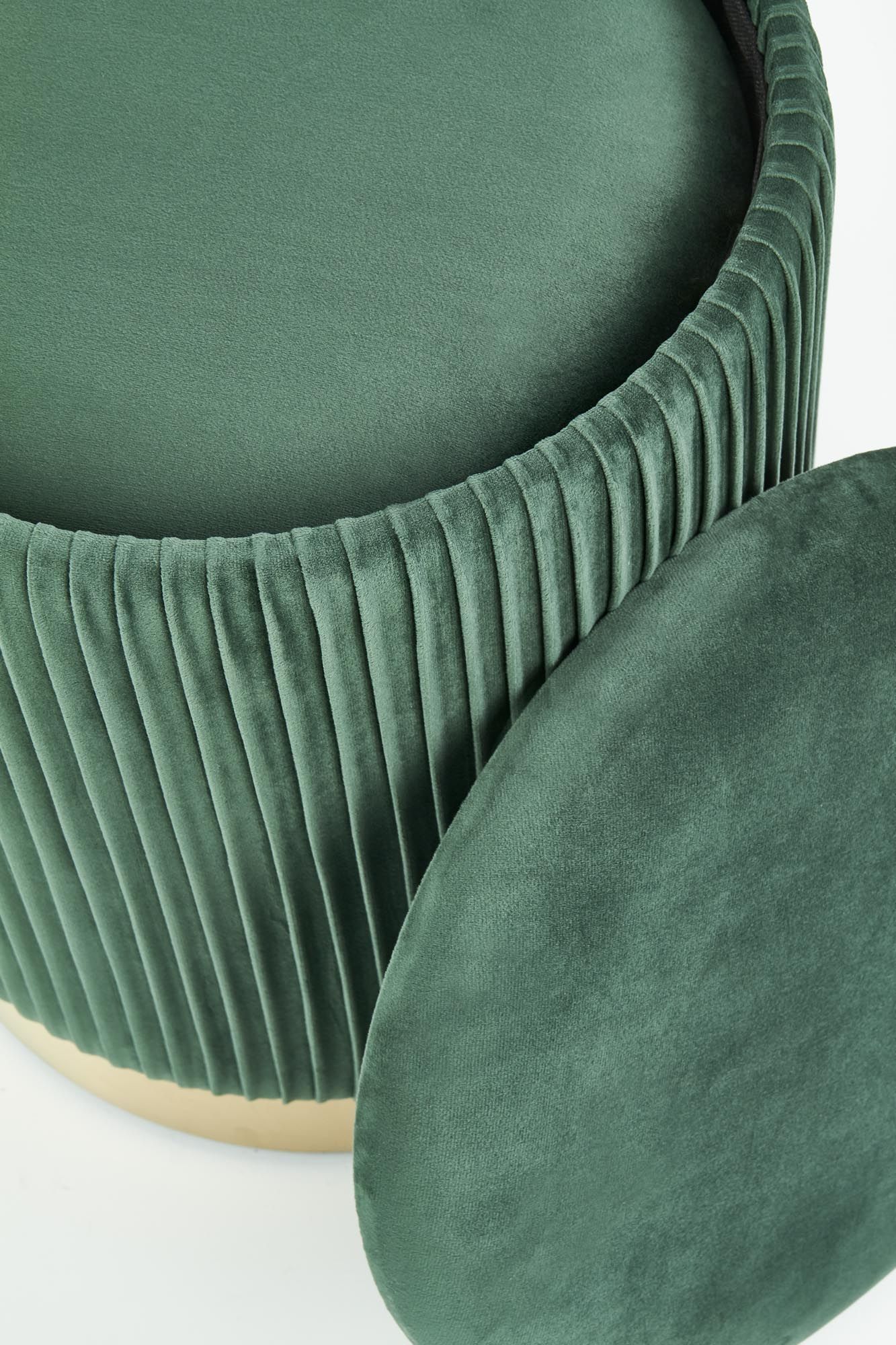 Комплект Halmar Monty (2 пуфа) темно-зеленый/золотой, V-CH-MONTY-PUFA-C.ZIELONY