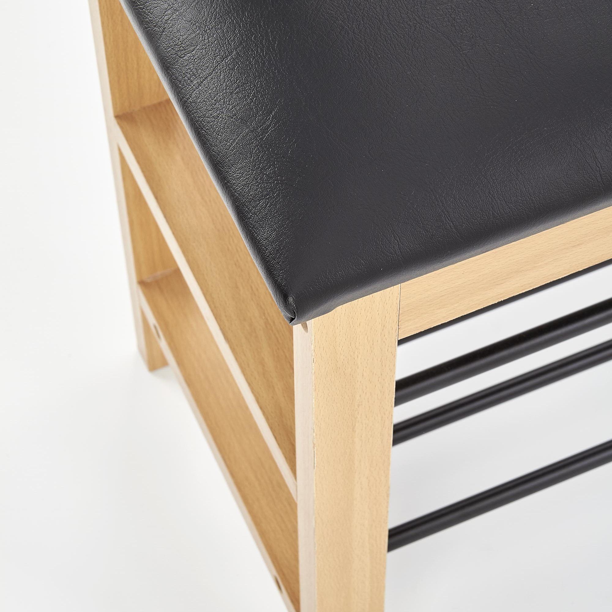 Полка для обуви Halmar ST-11 черный/дуб натуральный, V-CH-ST_11-STOJAK-NATURALNY