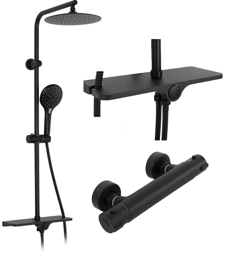 Душевая система Rea Mike Black, REA-P0550