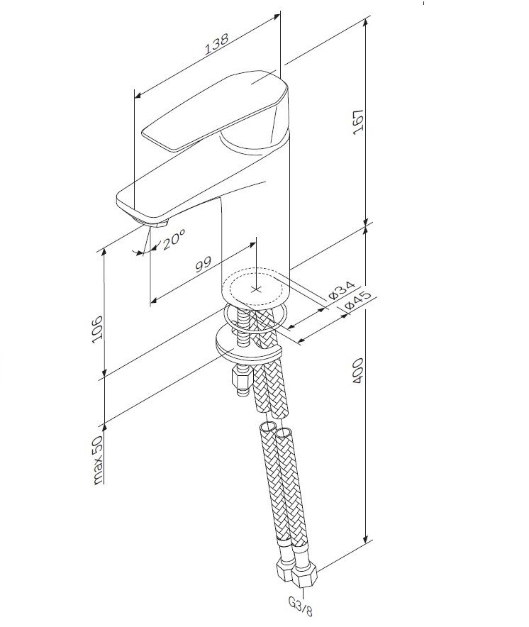 Смеситель для раковины AM.PM Gem, F90A02122