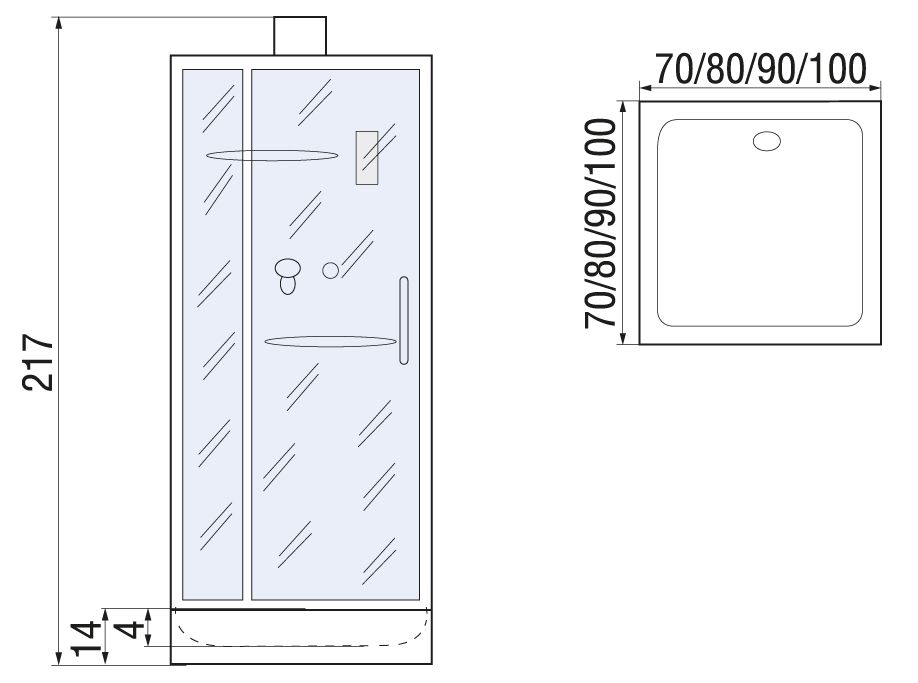 Душевая кабина квадратная River TANA Б/К