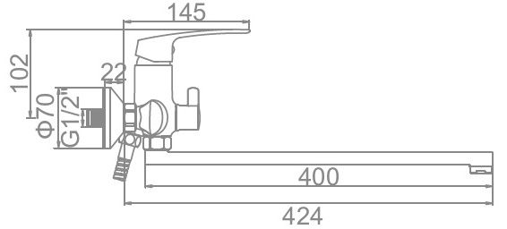 Смеситель для ванны Ledeme L2272