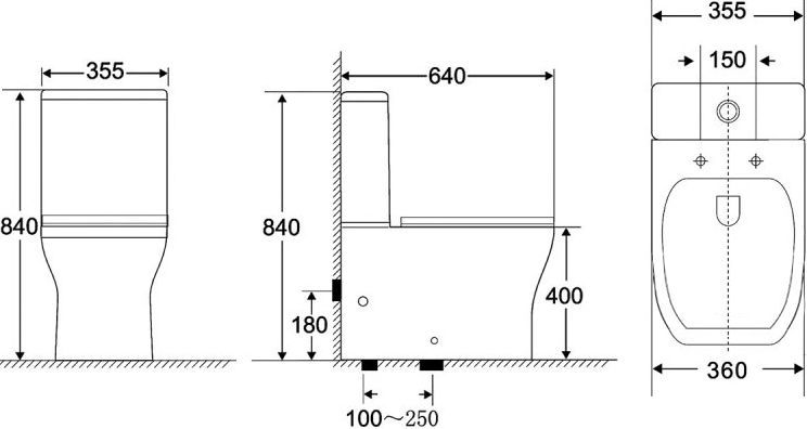 Чаша унитаза безободкового Belbagno Monica, BB805CPR