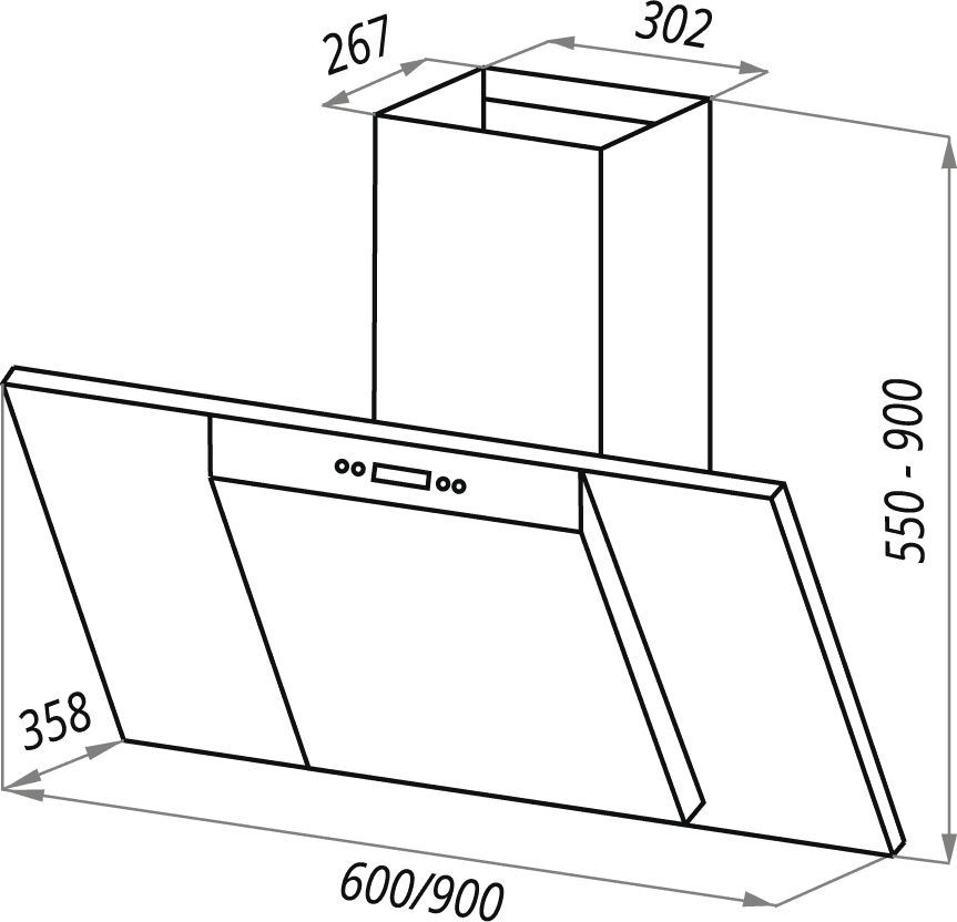Кухонная вытяжка Maunfeld Gloria 60 черный
