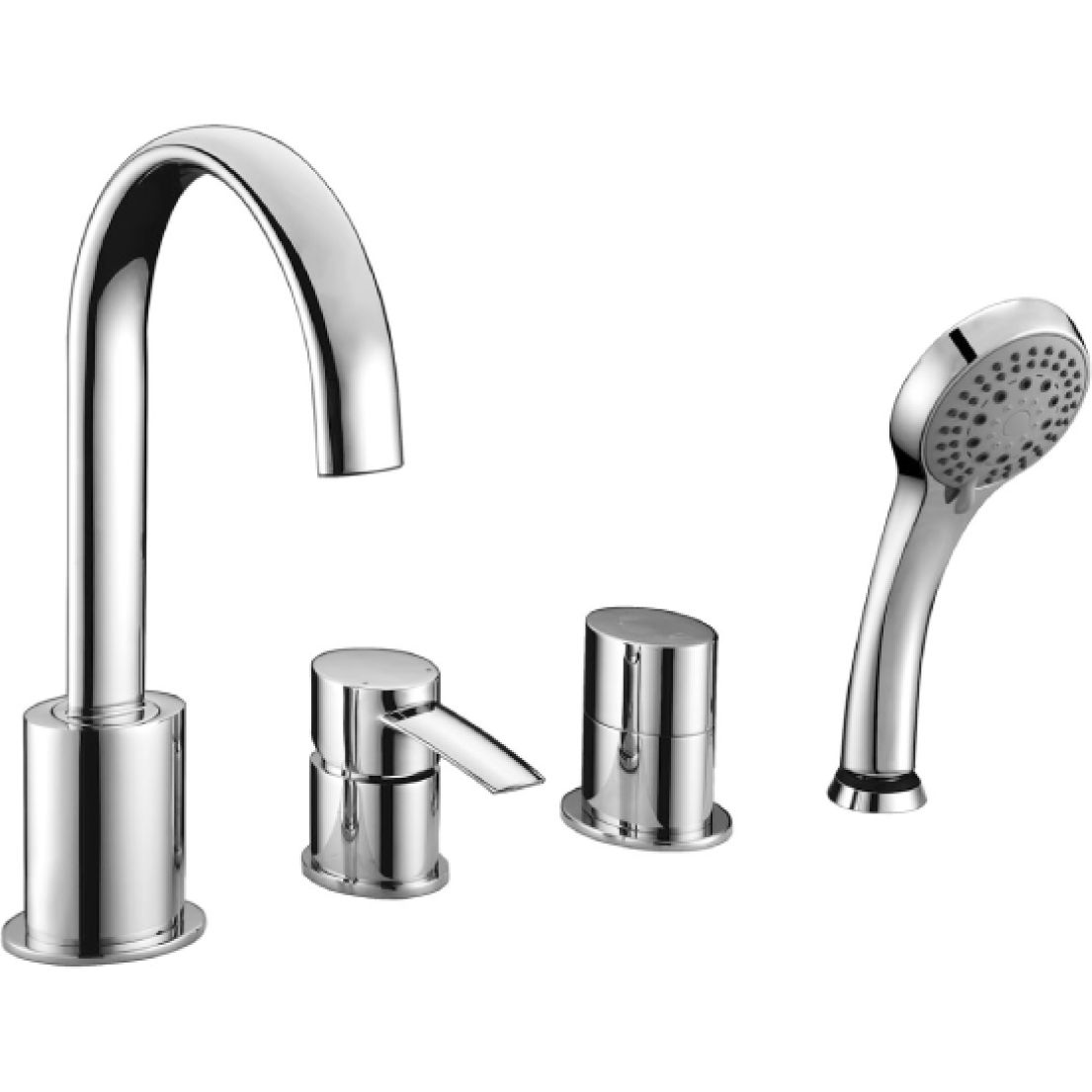 Смеситель для ванны встраиваемый на 4 отверстия с аксессуарами Lemark Atlantiss, LM3241C