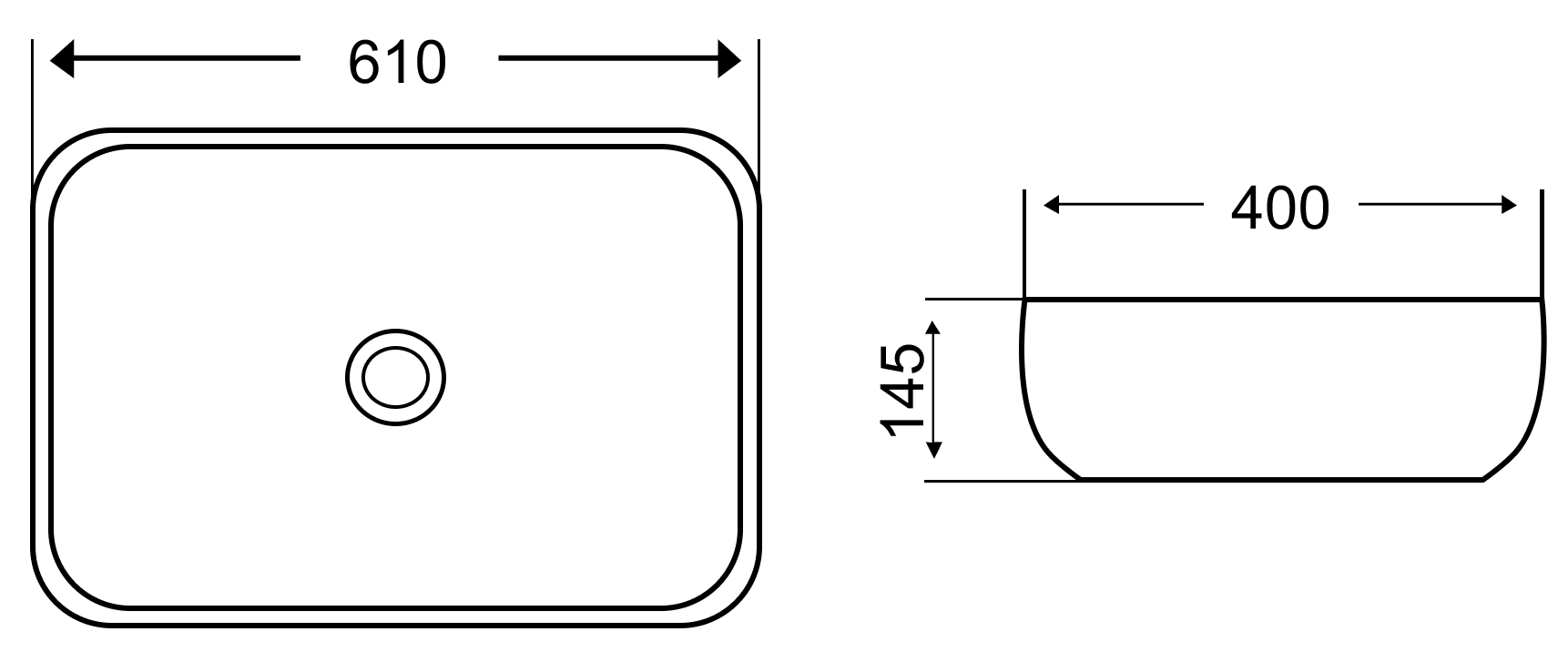 Раковина накладная WeltWasser ELBACH 2143P K501 61x40