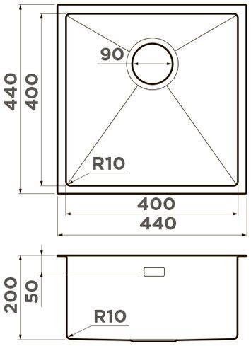 Мойка Omoikiri Taki 44-U/IF-IN, 4973044