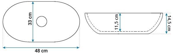 Умывальник Rea Linda 48x33, REA-U0462