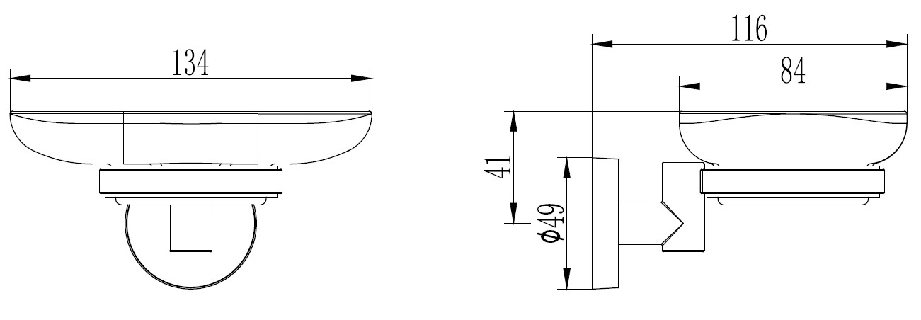 Мыльница навесная стеклянная Ledeme L1702