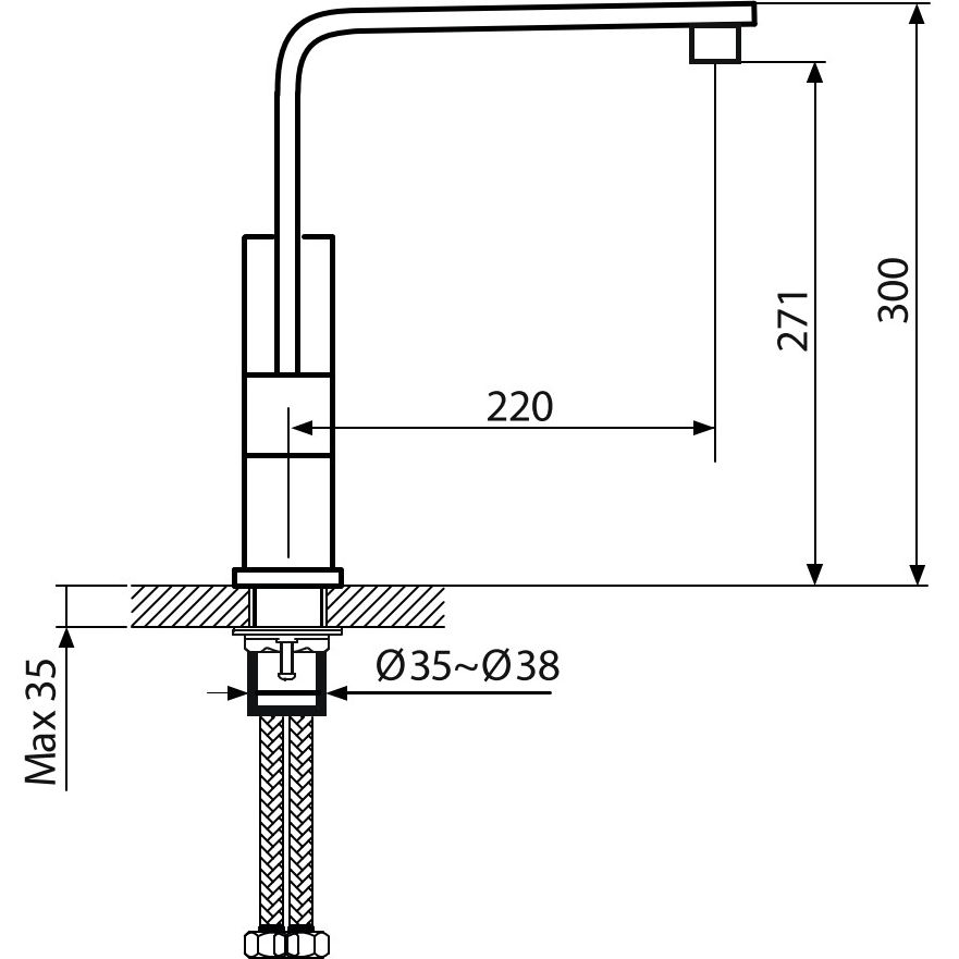 Смеситель для кухни Ahti Hamina Black, HA103011