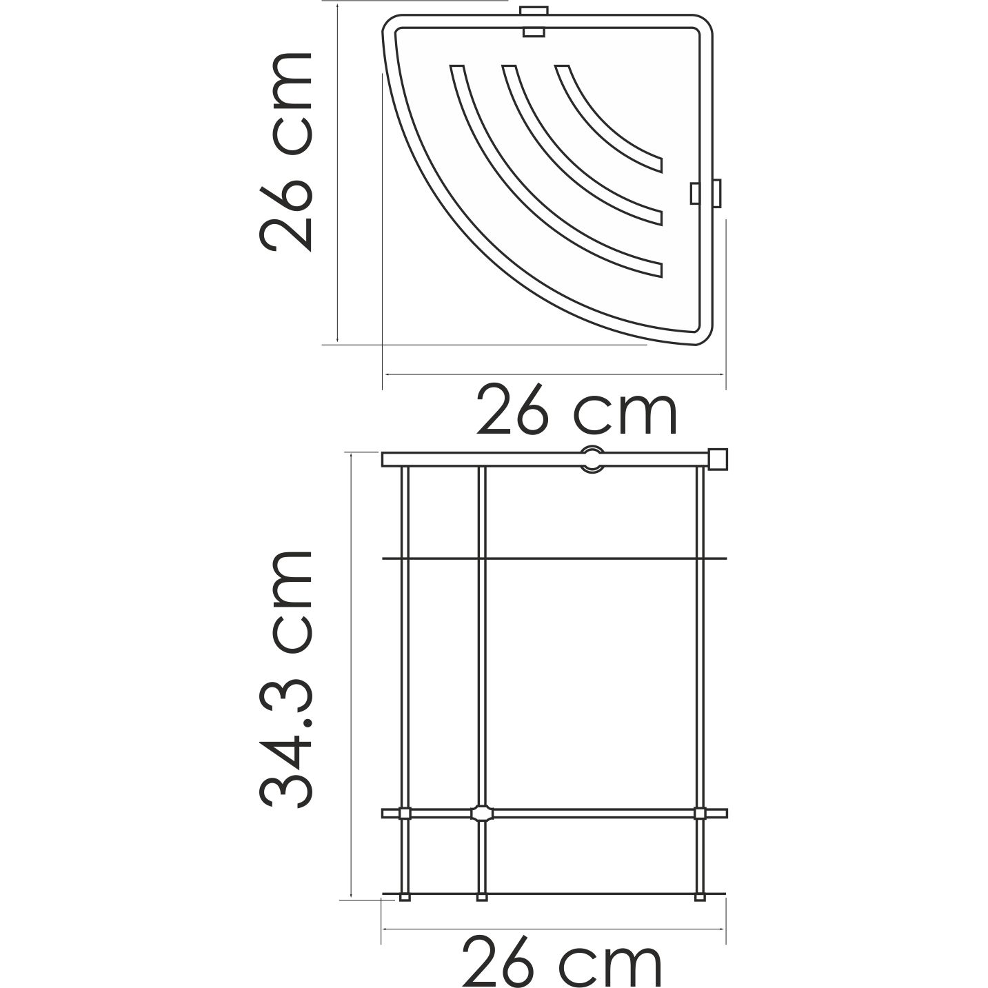 Полка металлическая двойная угловая WasserKRAFT, K-522