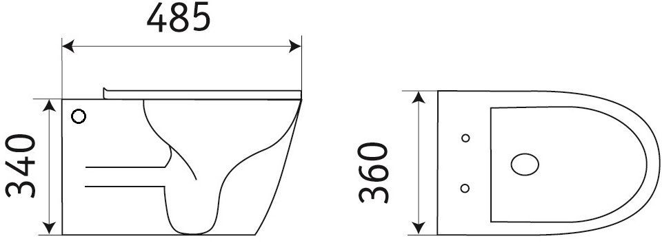 Унитаз подвесной CeramaLux, B2330В