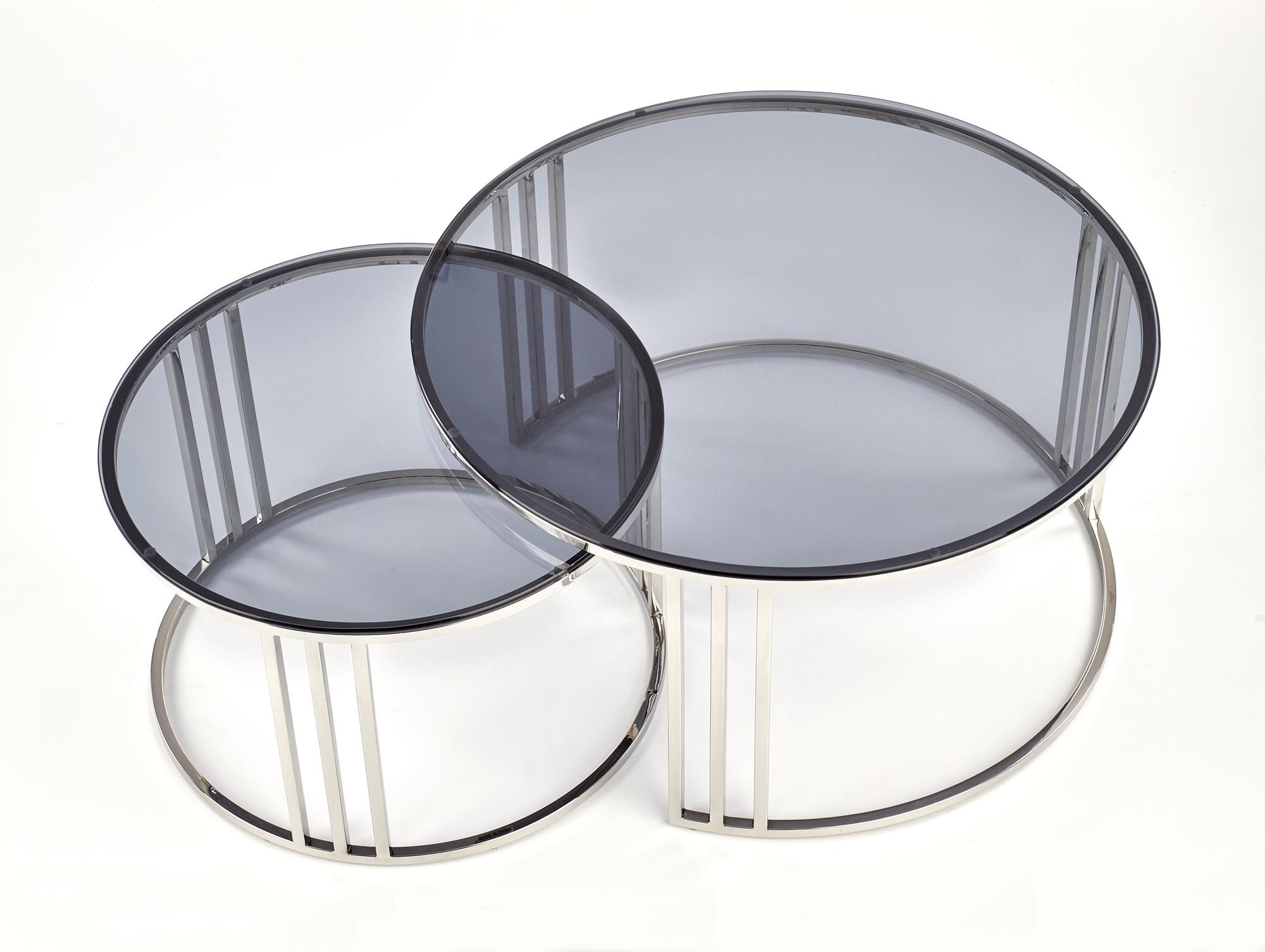 Комплект Halmar Mercury (2 стола журнальных) хром/дымчатый, V-CH-MERCURY-LAW