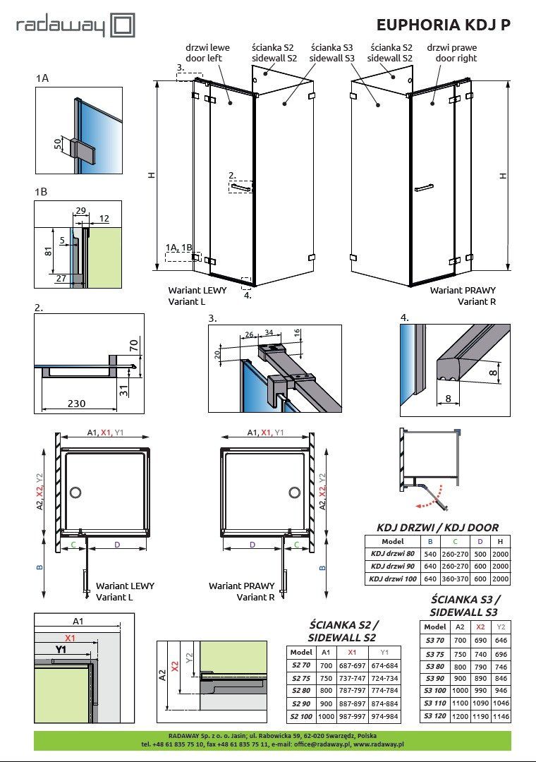 Душевая кабина Radaway Euphoria KDJ P