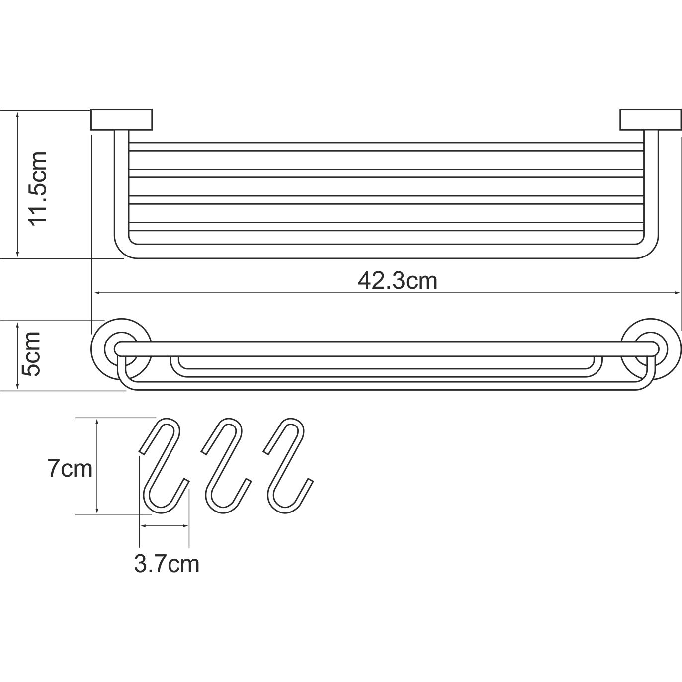 Полка-корзина с крючками WasserKRAFT Donau, K-9415