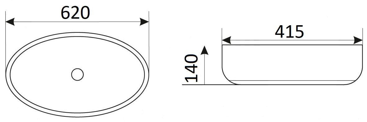 Раковина для ванной Ceramalux 61x41, 9433